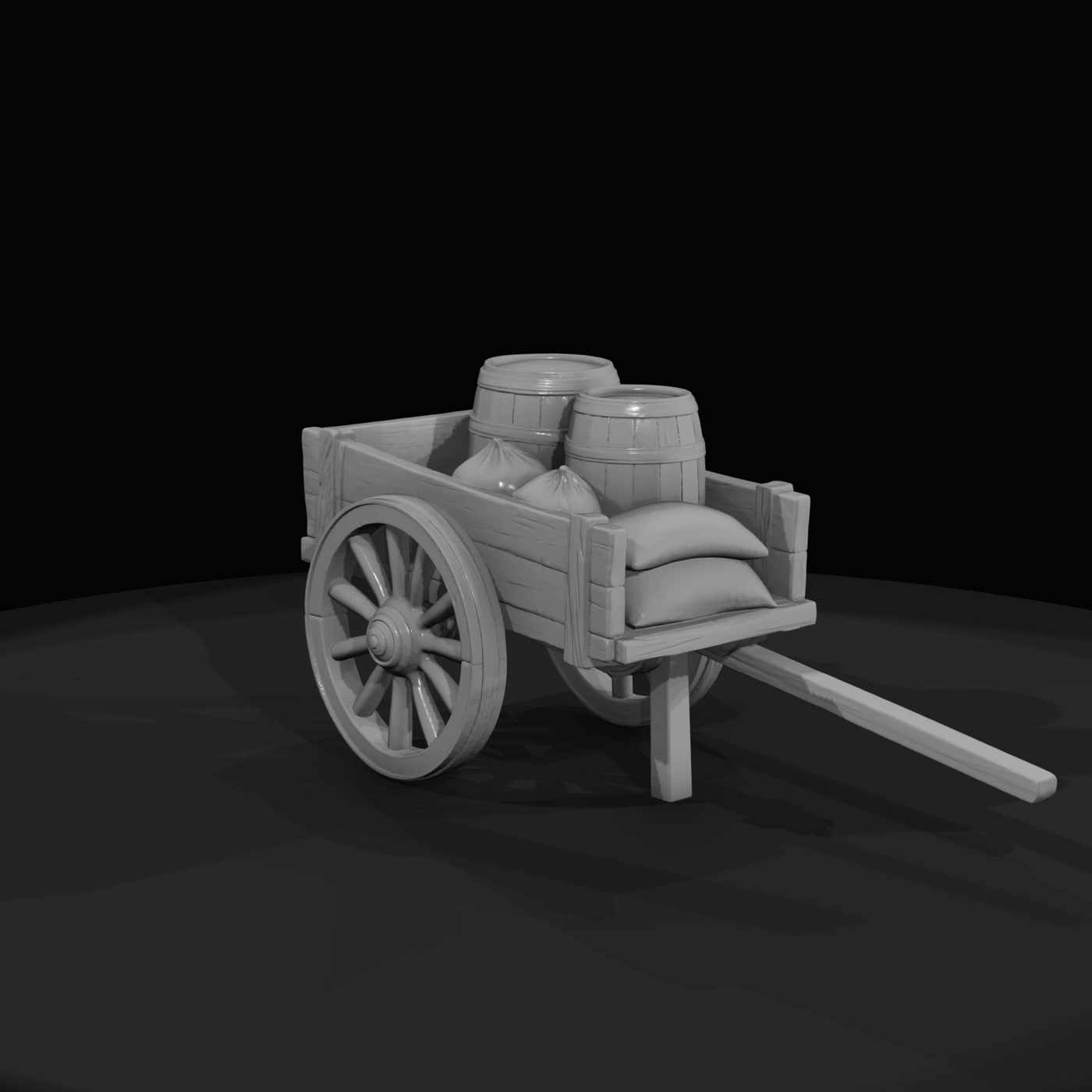 Western Townsperson Figure (1860s) — Wooden Cart