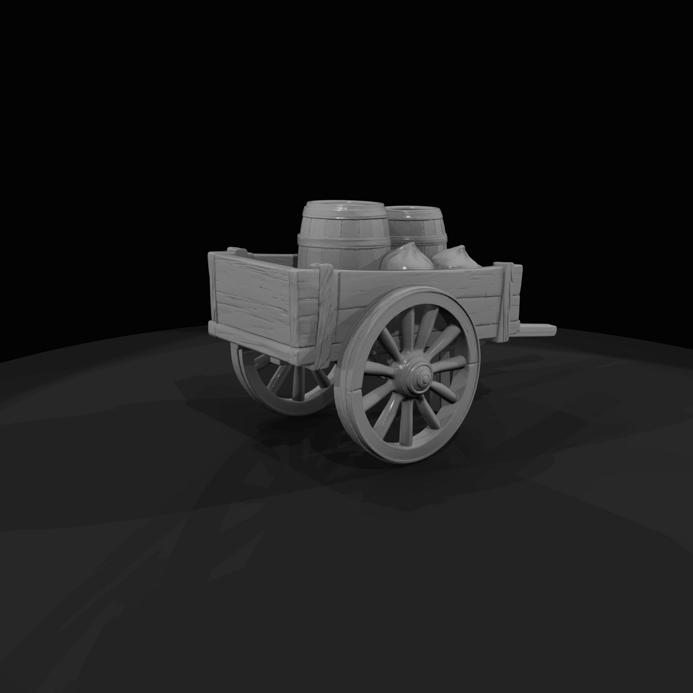 Western Townsperson Figure (1860s) — Wooden Cart