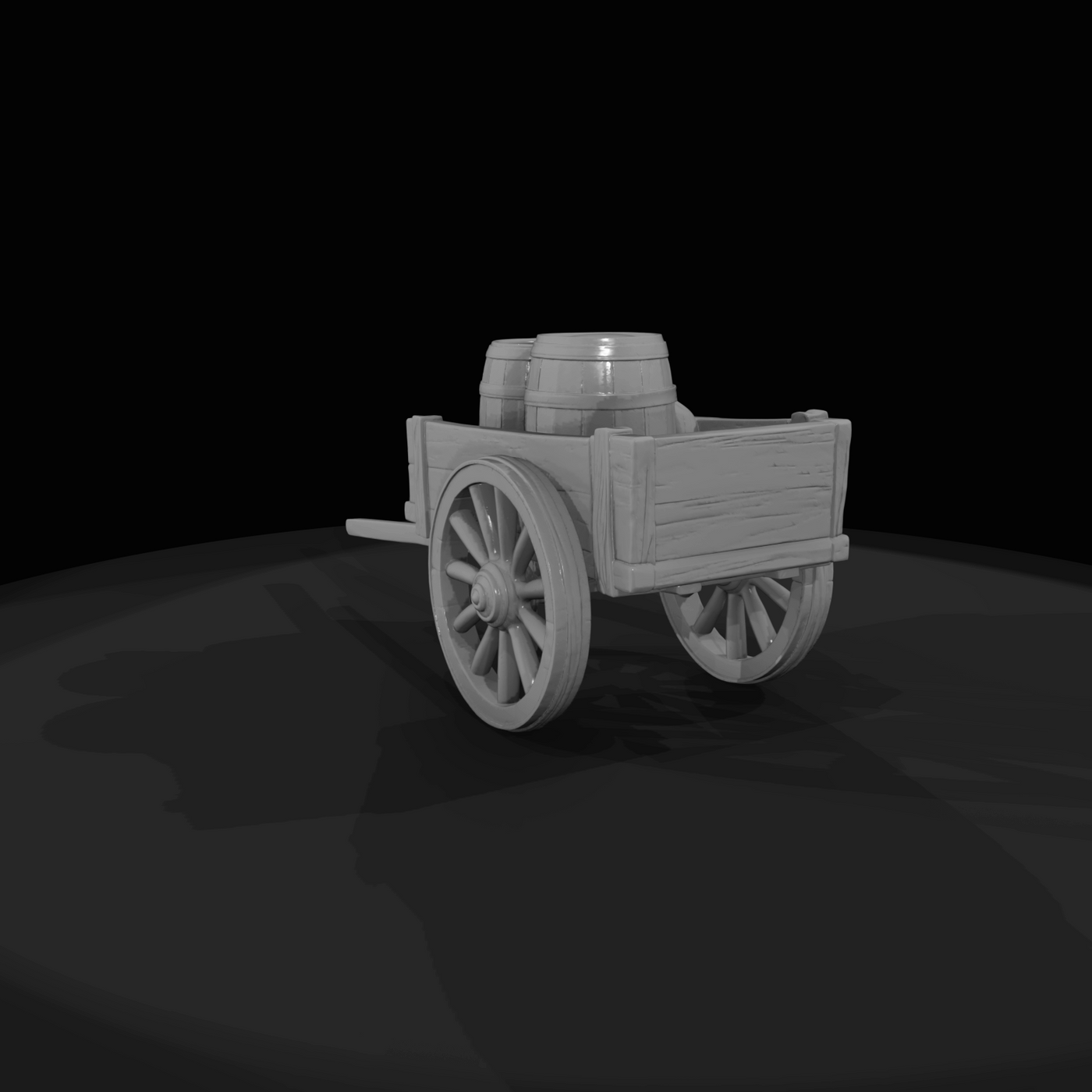 Western Townsperson Figure (1860s) — Wooden Cart