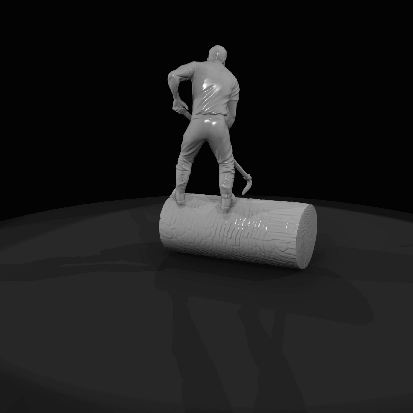 Lumberjack Figure (1890s) — Rolling Log