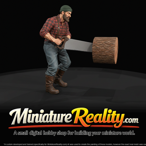 Lumberjack Figure (1890s) — with crosscut