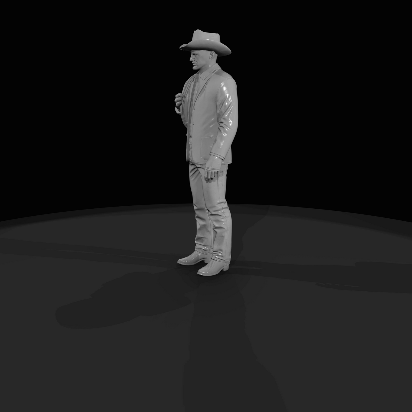 Western Middle age Cowboy with Rope