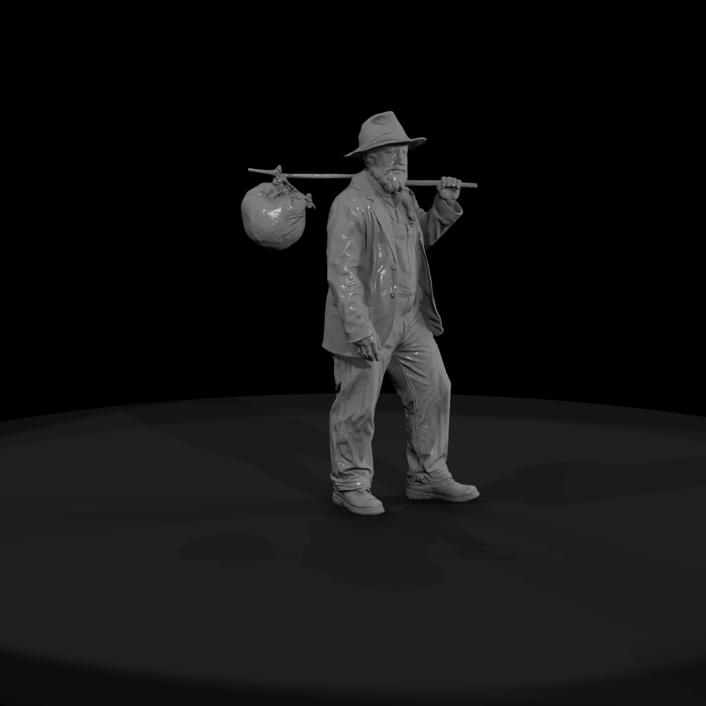 1920-40s Hobos hobo with bindle