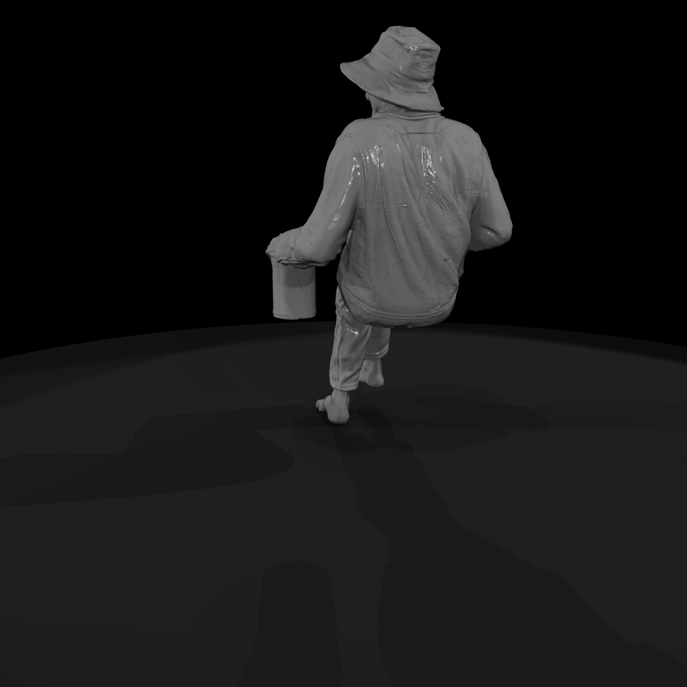 1920-40s Hobos man with mug 3d