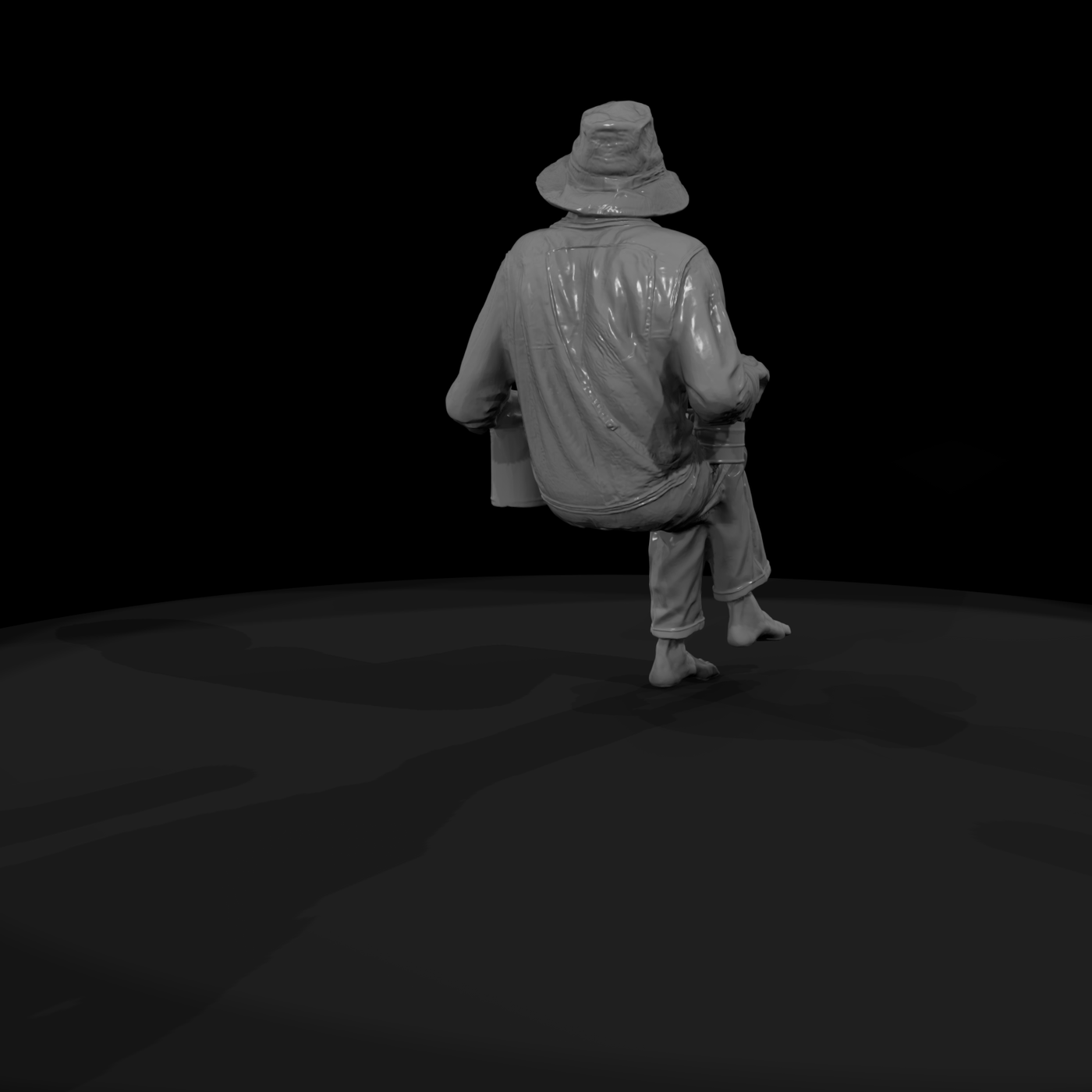 1920-40s Hobos man with mug 3d