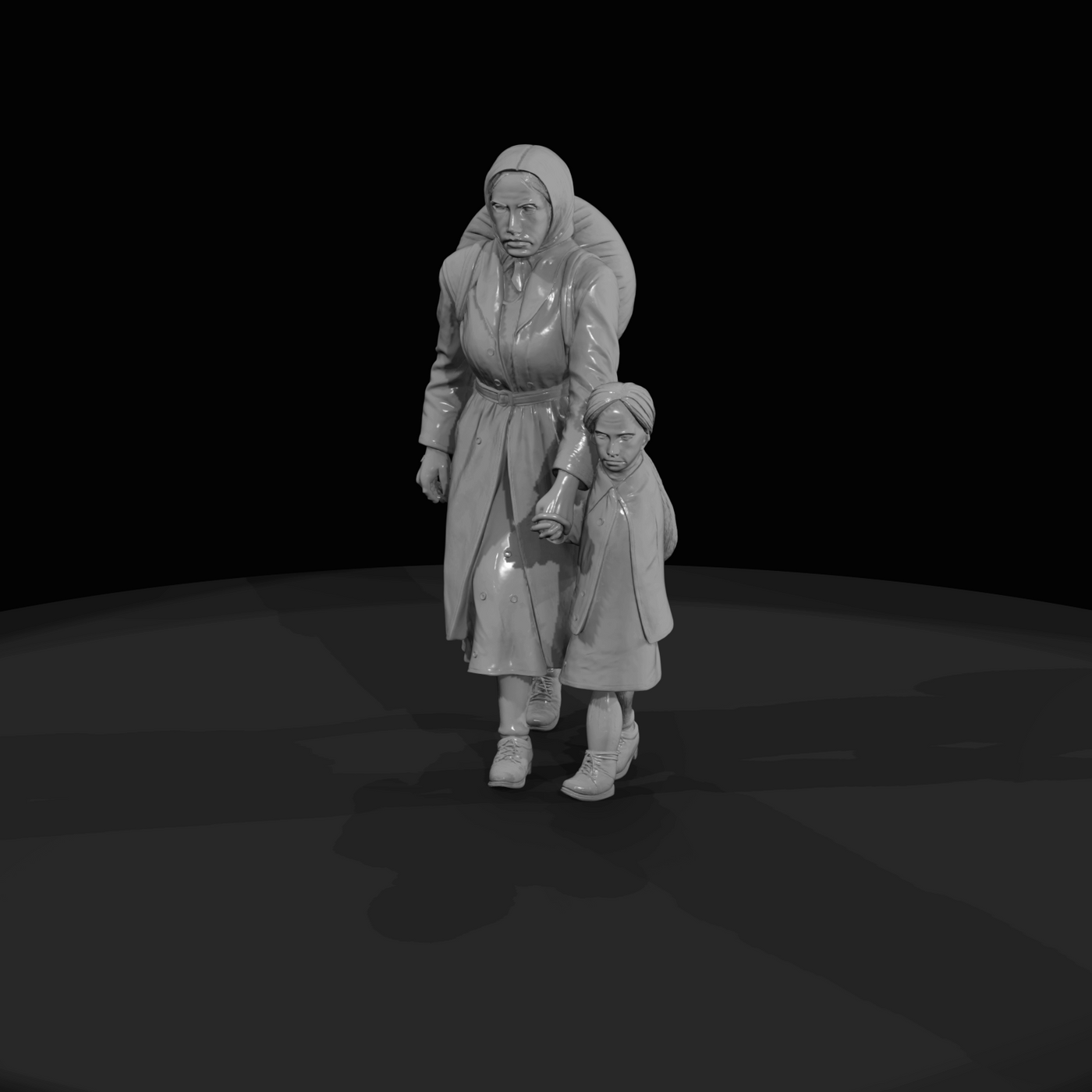 1920S TRAIN PASSENGERS Immigrant mother