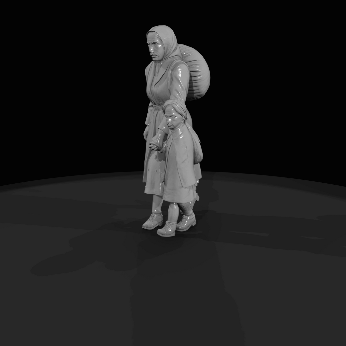 1920S TRAIN PASSENGERS Immigrant mother