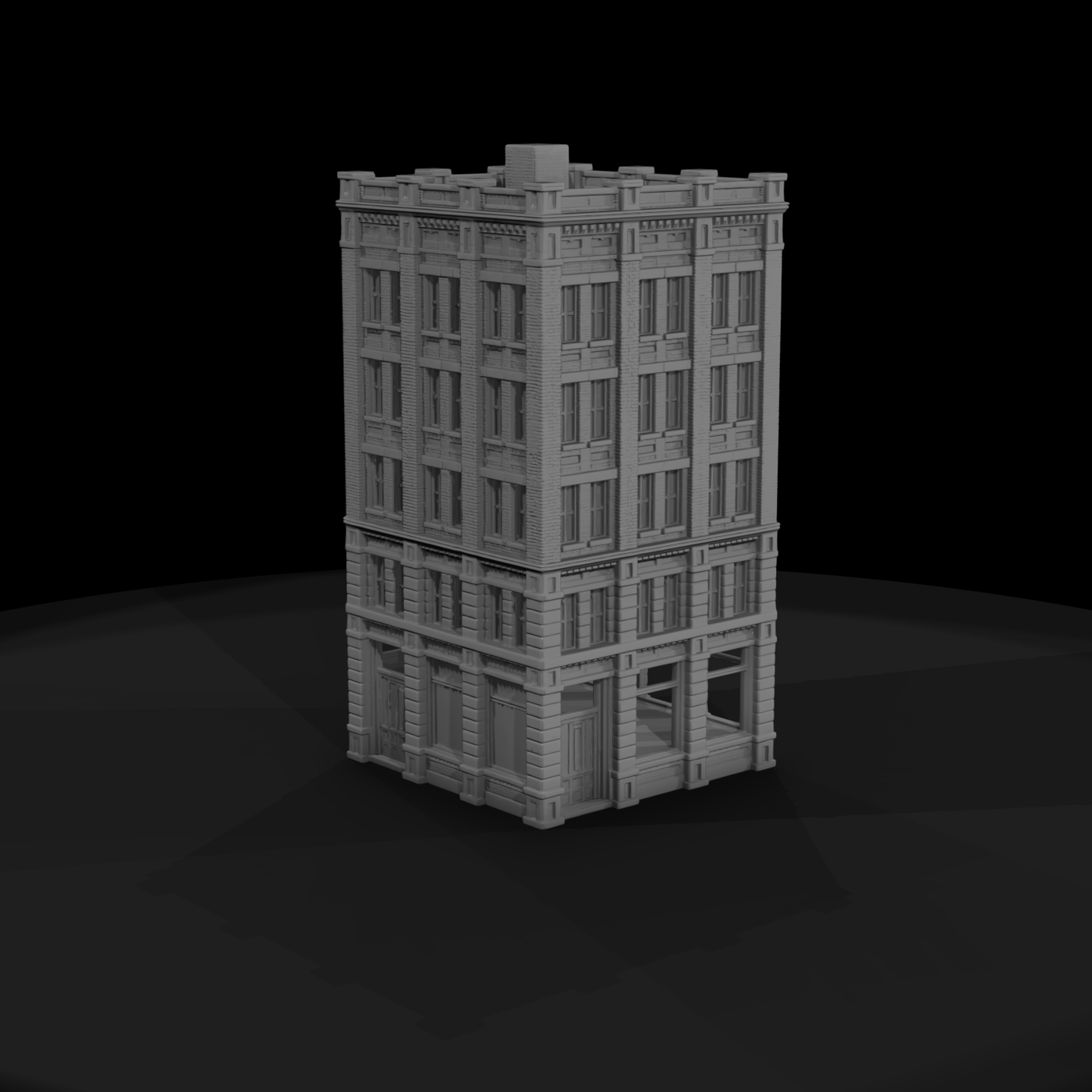 1920s Corner Brick Shopfront for Dioramas & HO Layouts