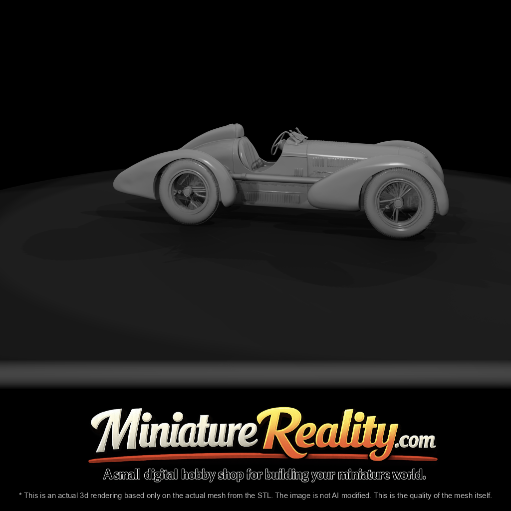 1930s racing roadster with open cockpit (1930s) — green, wire-spoke wheels, pre-war track car