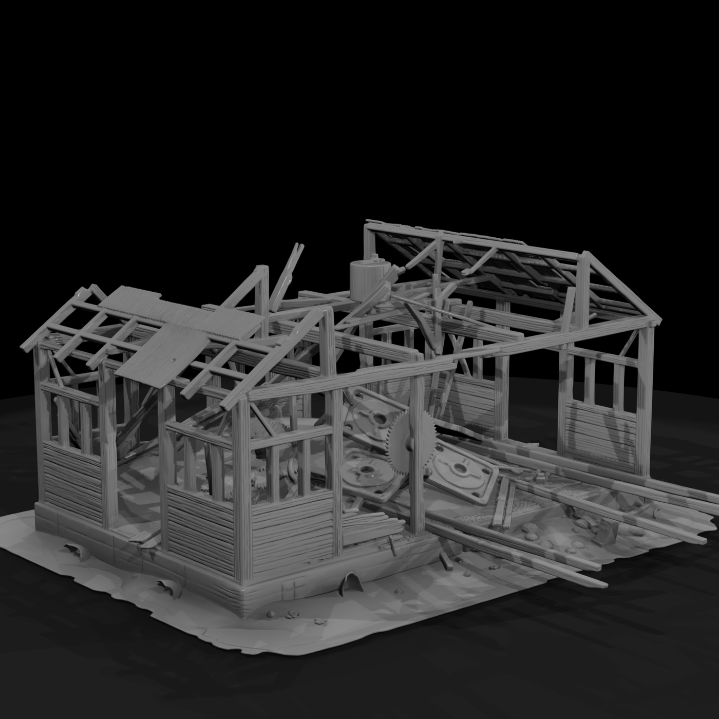 Midcentury Background Building