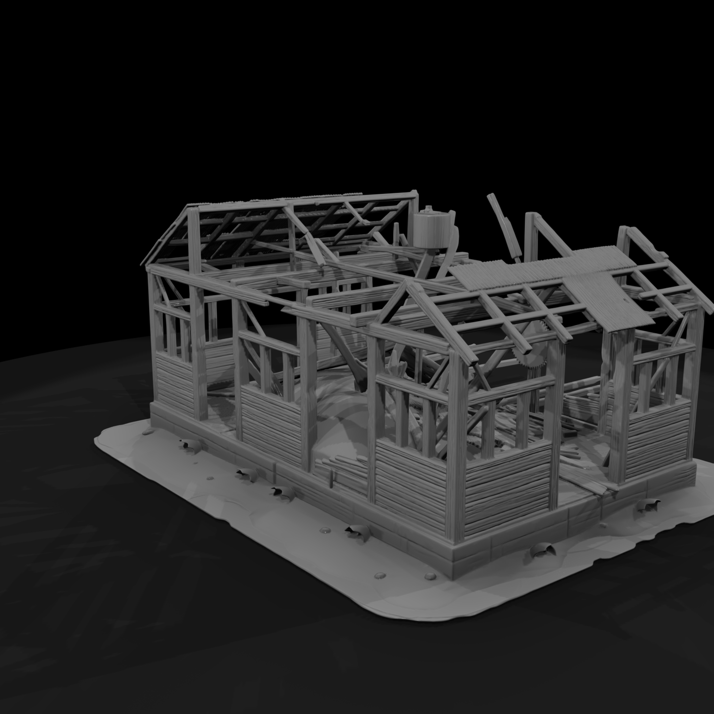 Midcentury Background Building