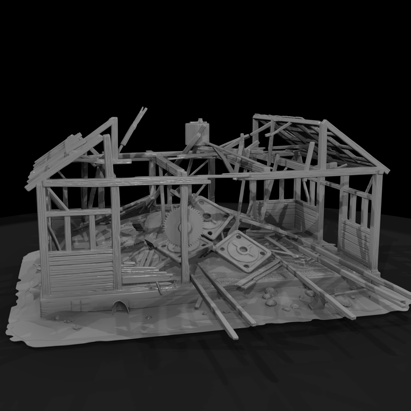 Midcentury Background Building