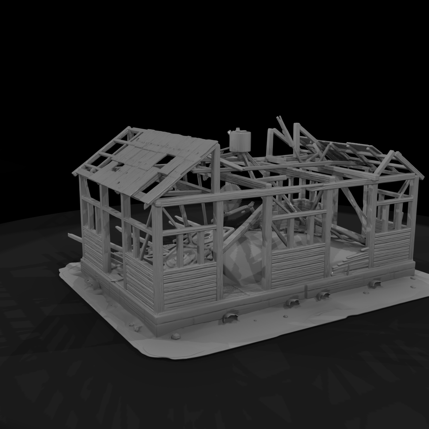 Midcentury Background Building