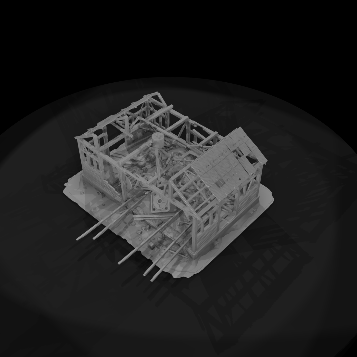 Midcentury Background Building