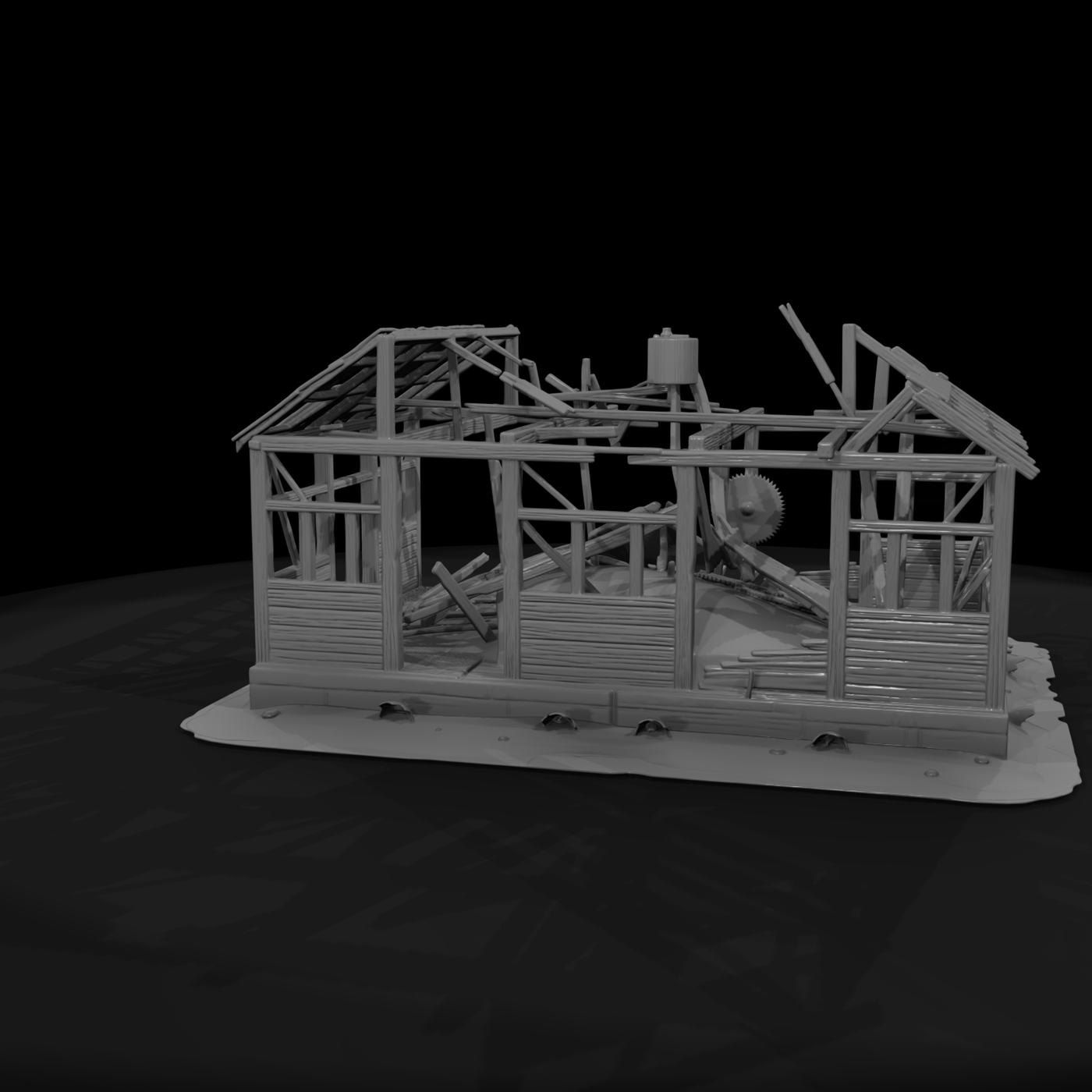 Midcentury Background Building