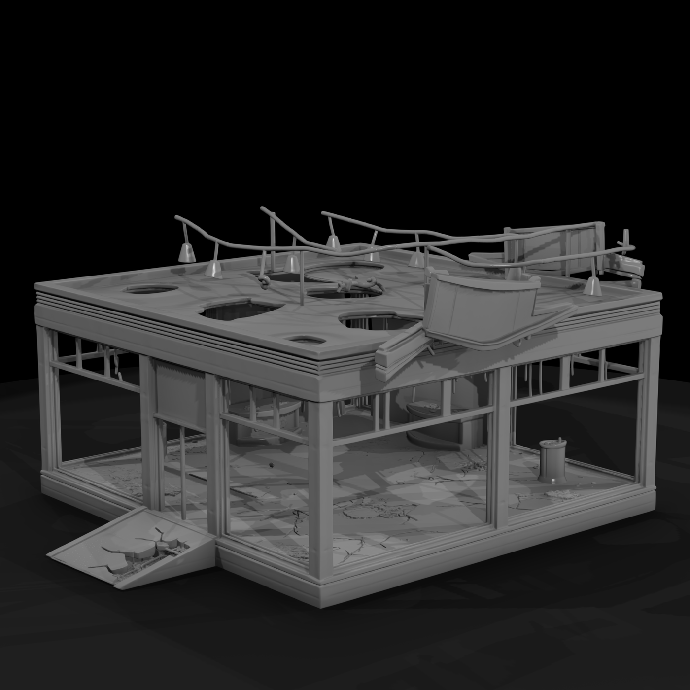 Midcentury Background Building