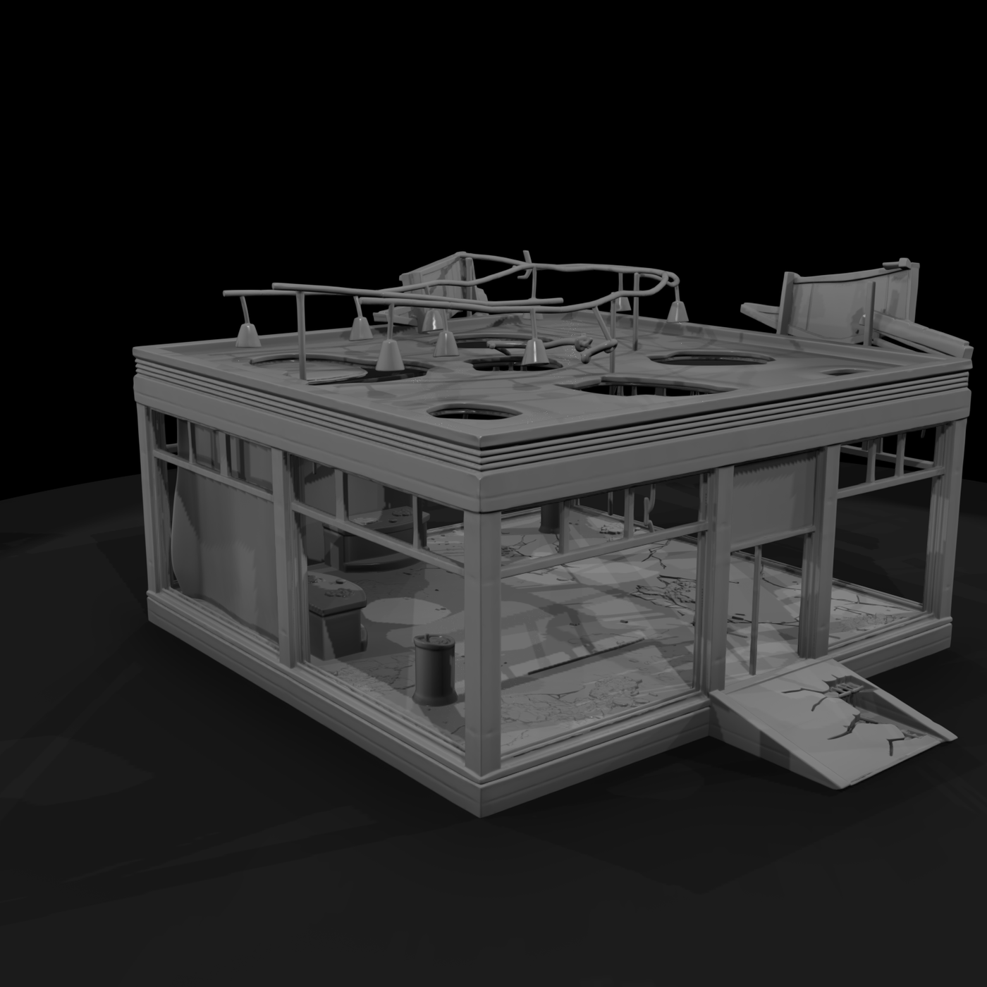 Midcentury Background Building