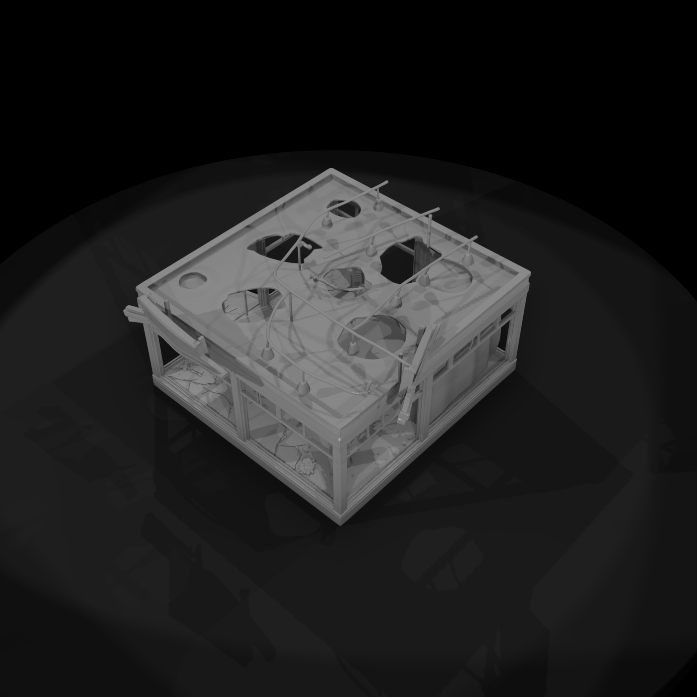 Midcentury Background Building