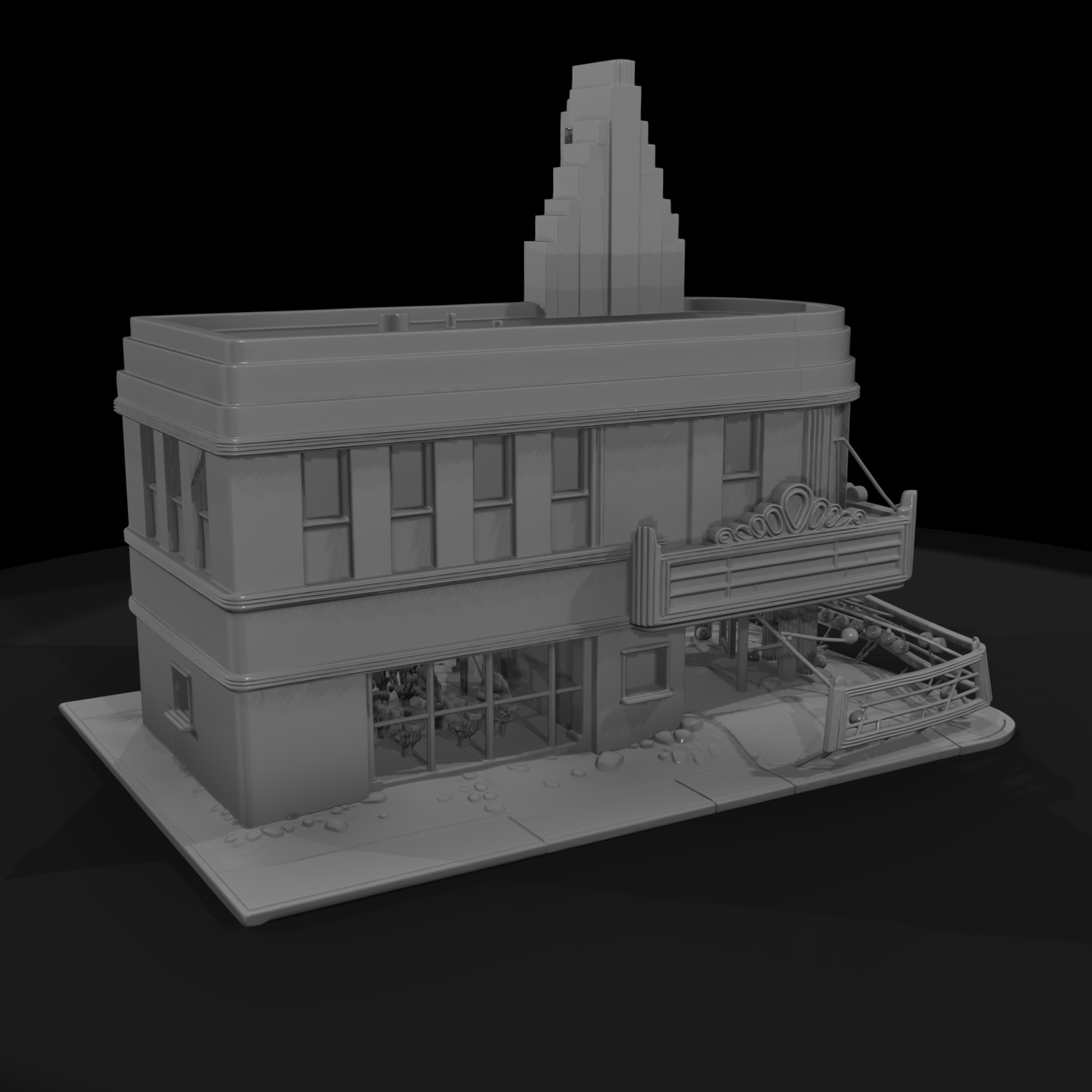 Ruined Streamline Moderne Movie Theater