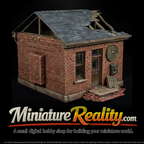 Ruined Small-Town Brick Post Office