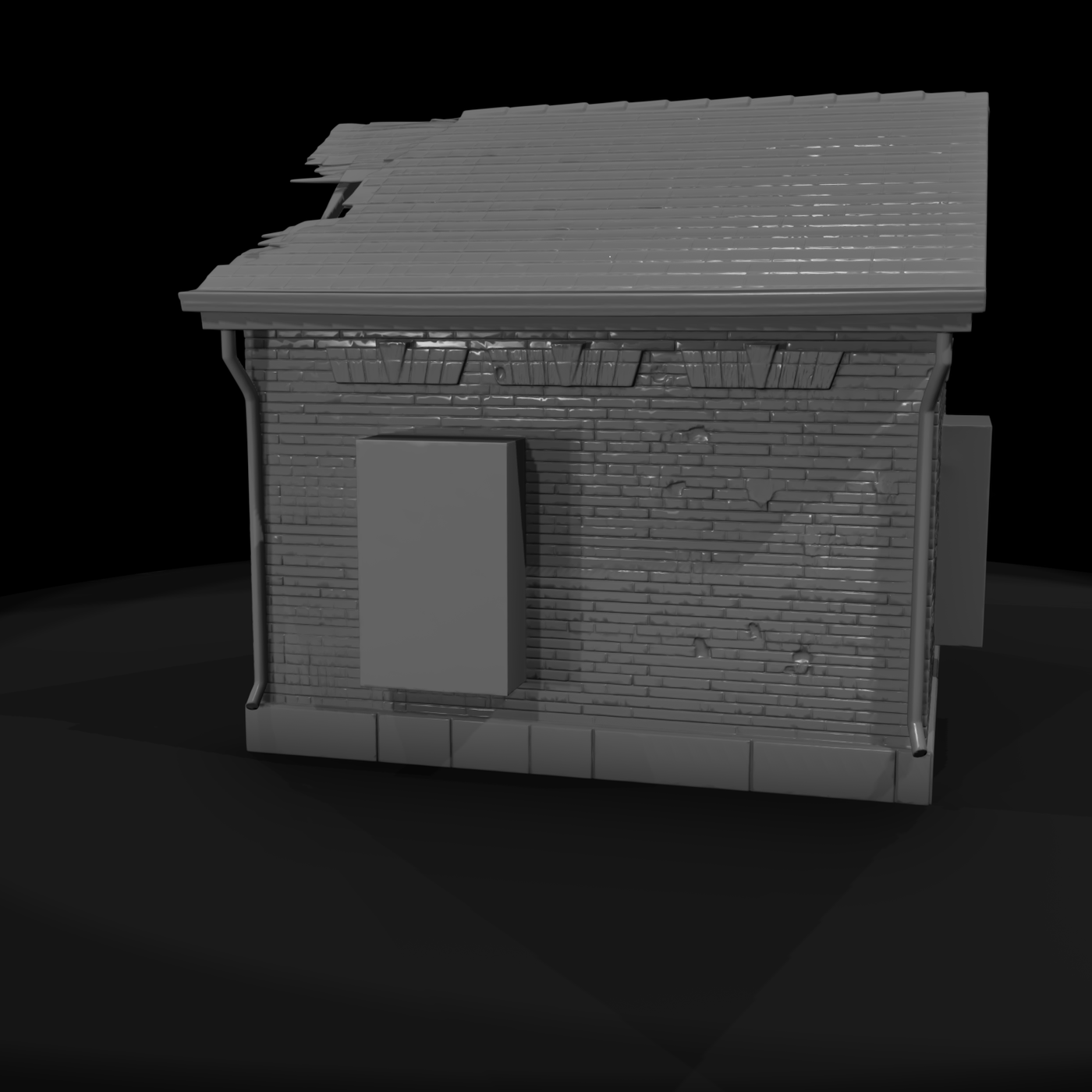 Ruined Small-Town Brick Post Office