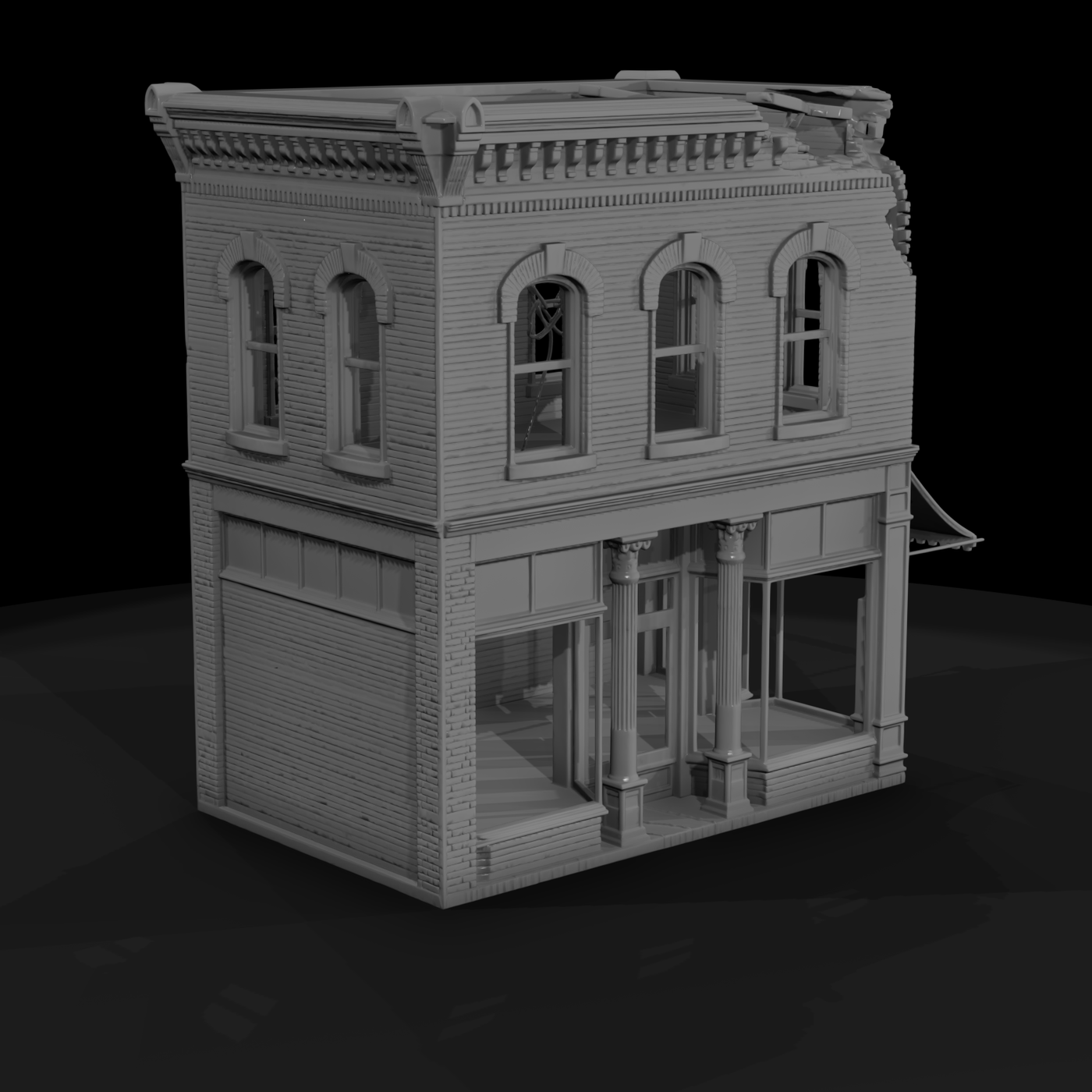 1940s Small-Town Brick General Store Ruin