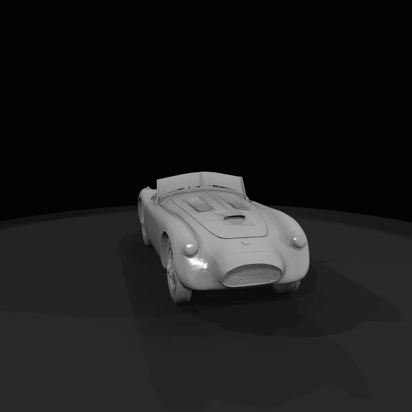 open-top 2-seat vintage sports car (classic roadster)