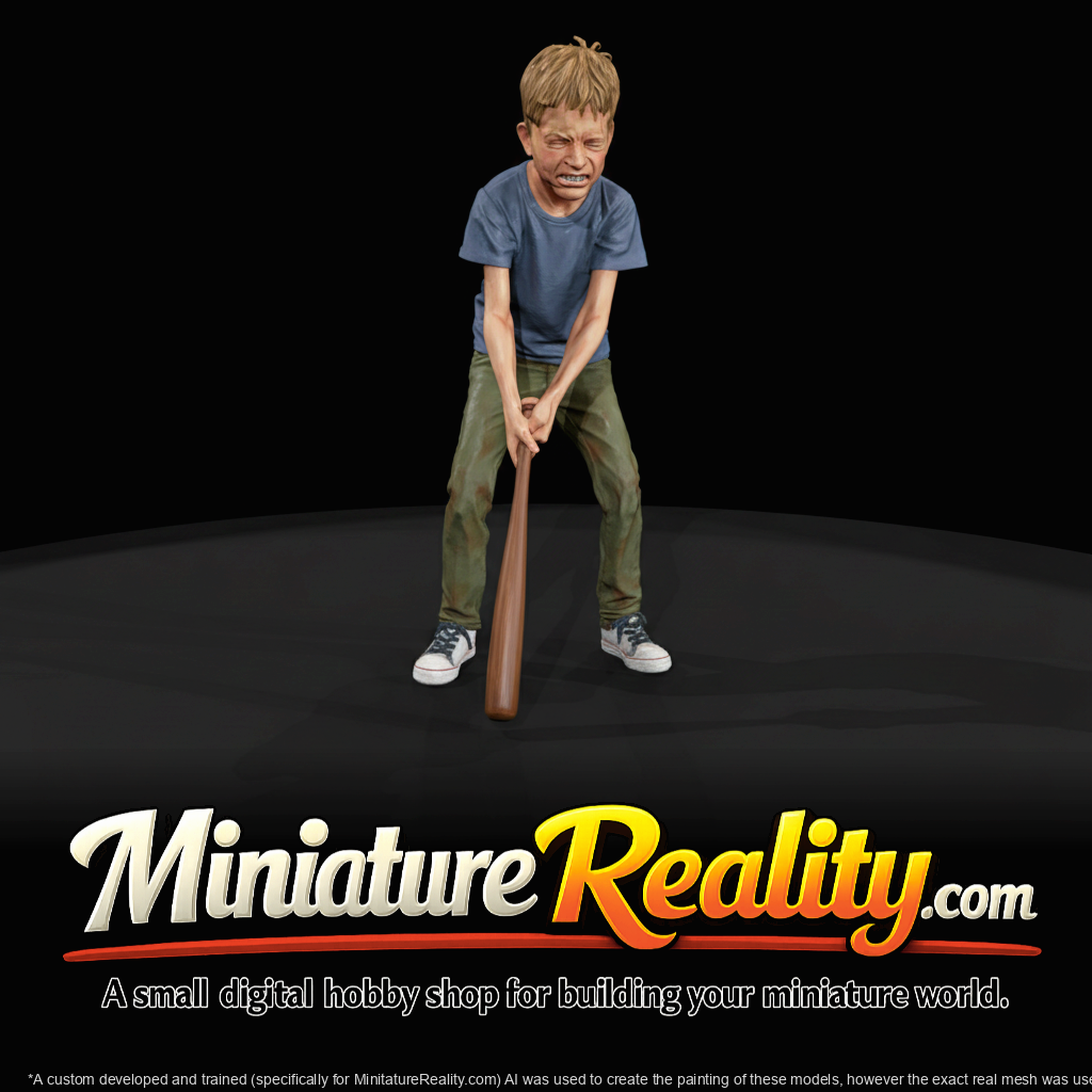 painted miniature/3D model on round display base