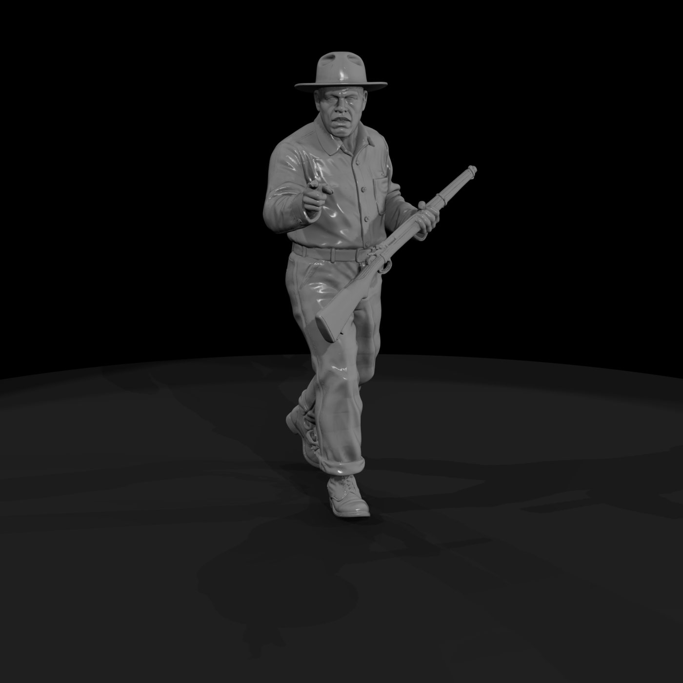 Corrections Guard Figure with Rifle - 1950s