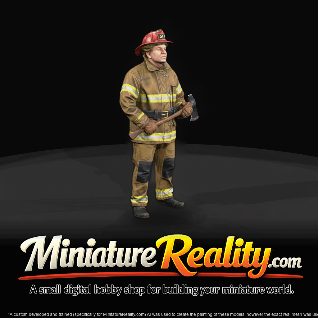 1950s Fireman Holding Ax