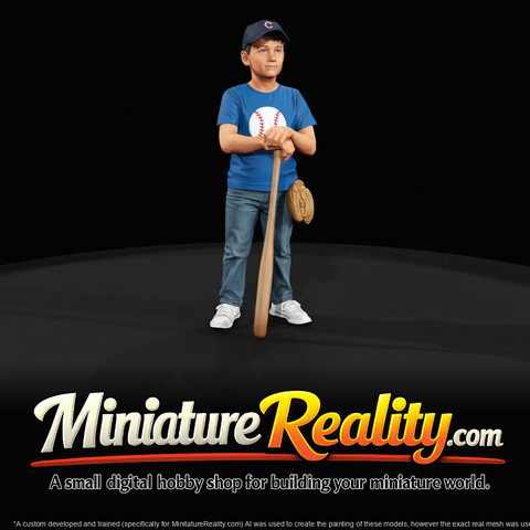 1950's Sandlot Baseball Leaning On Bat (1950s)