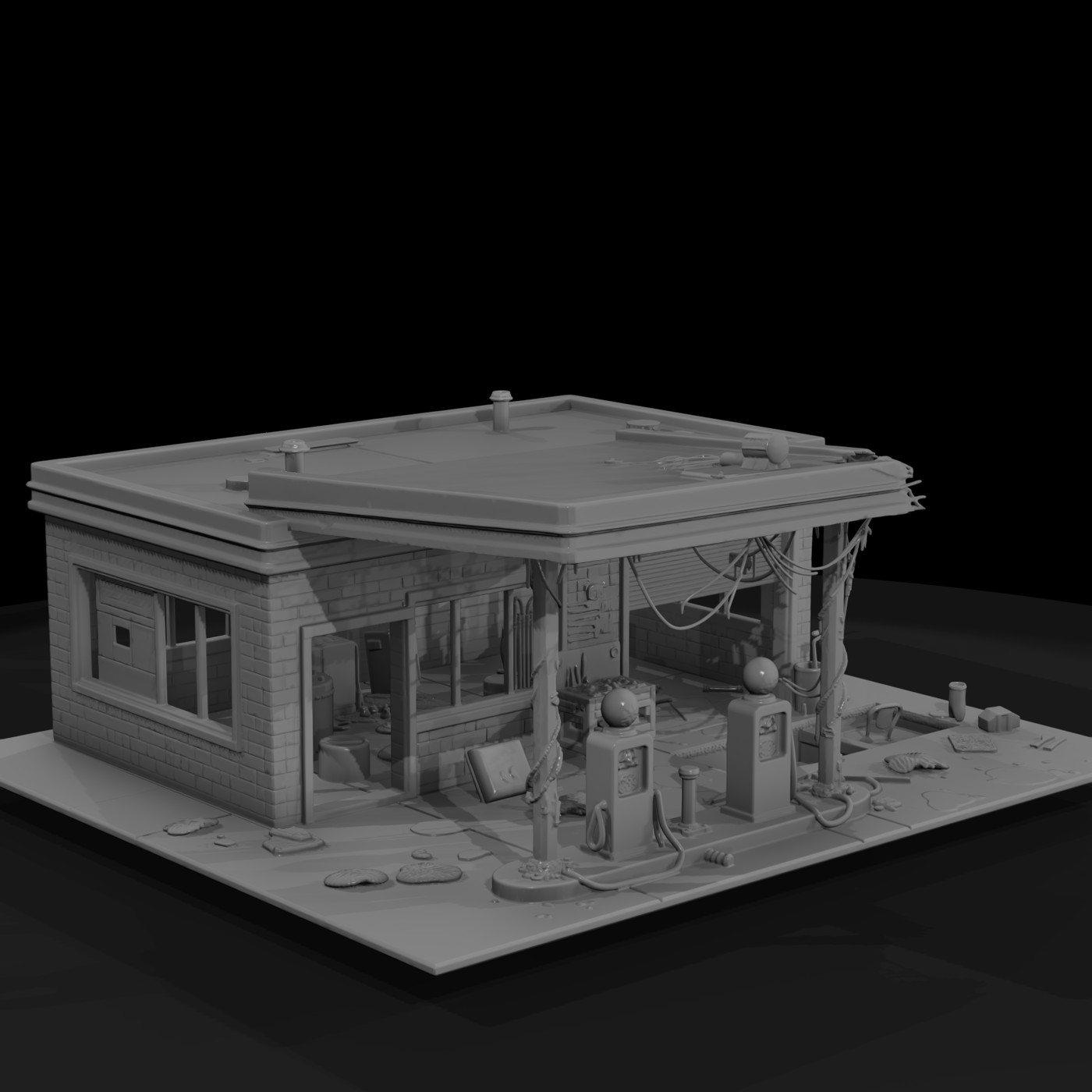 1950s Collapsed Service Station Ruin