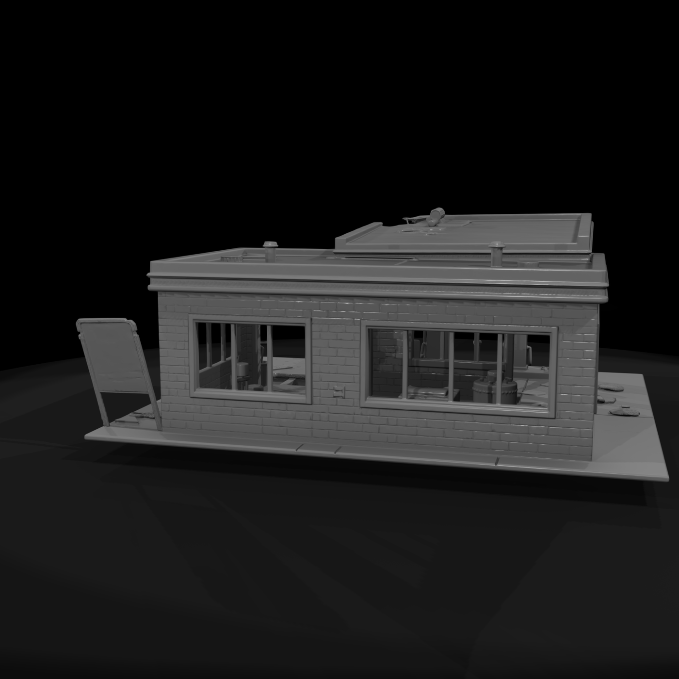 1950s Collapsed Service Station Ruin