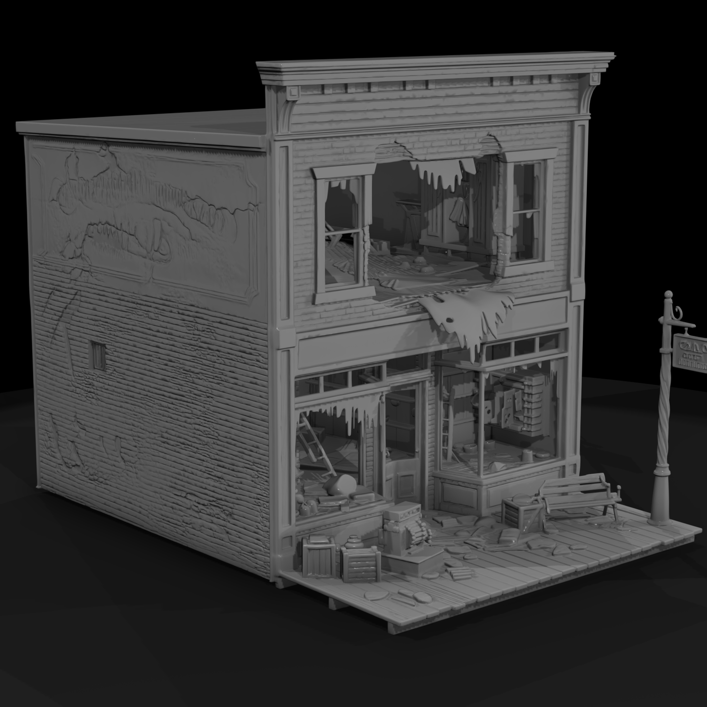 1950s Fire-Damaged General Store