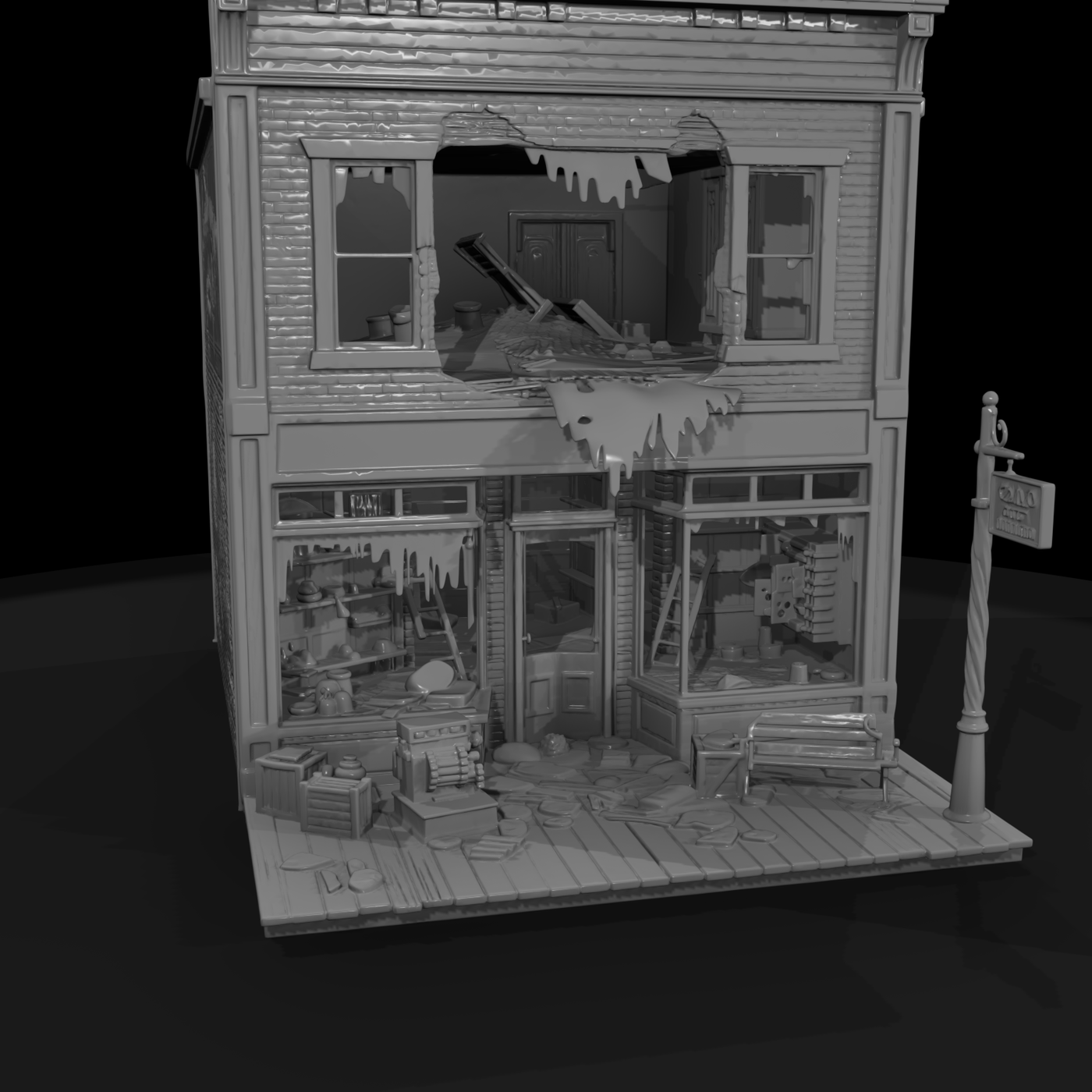 1950s Fire-Damaged General Store