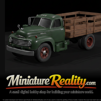 1955 Mack Stake-Side Truck miniature, three-quarter view — thumbnail 1