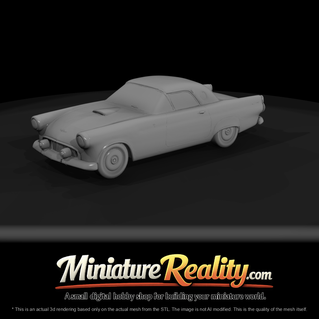 1955 Ford Thunderbird personal luxury coupe (1950s) — teal, whitewall tires, chrome trim