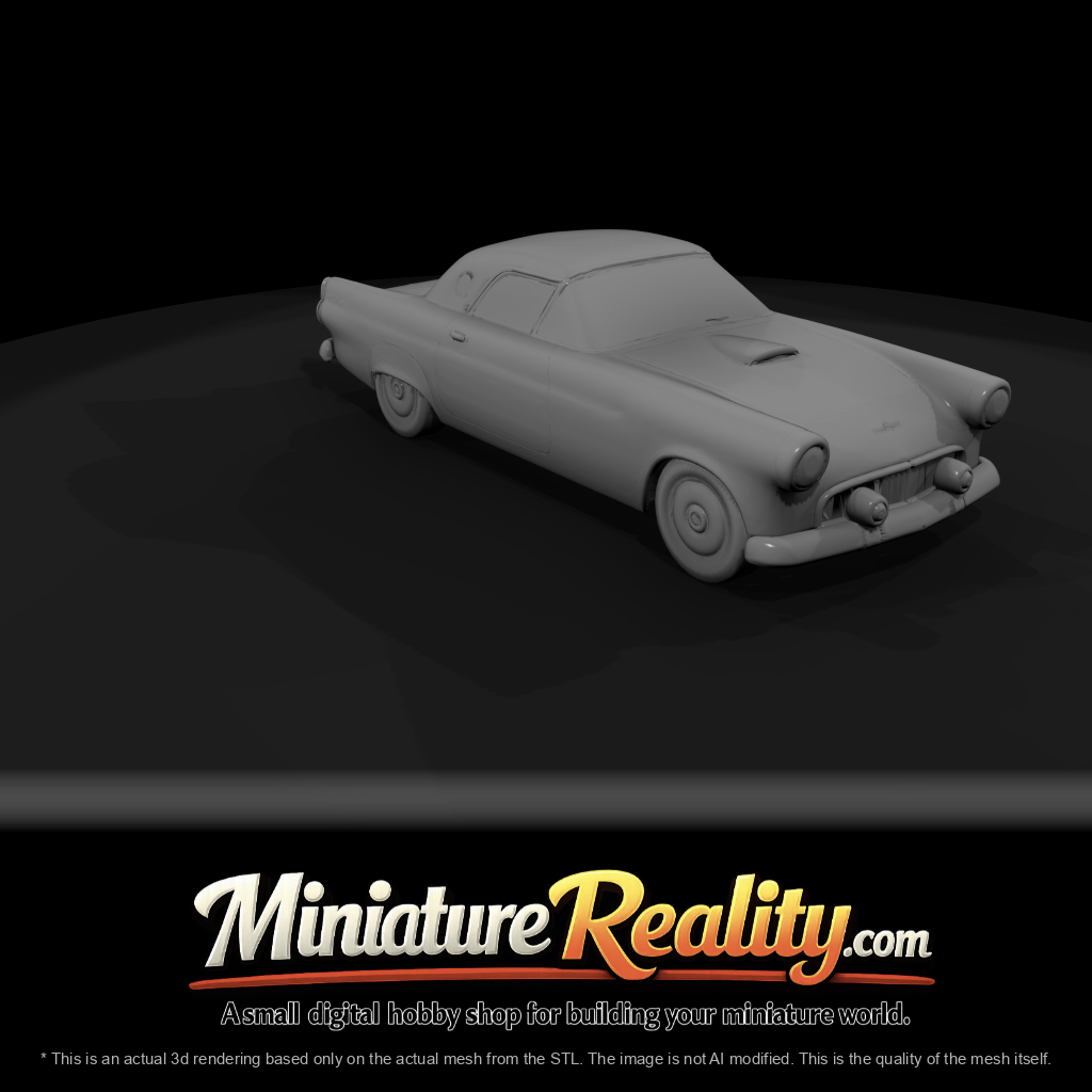 1955 Ford Thunderbird personal luxury coupe (1950s) — teal, whitewall tires, chrome trim