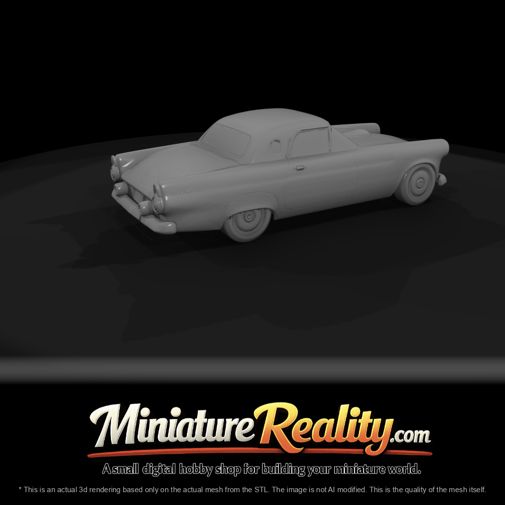 1955 Ford Thunderbird personal luxury coupe (1950s) — teal, whitewall tires, chrome trim