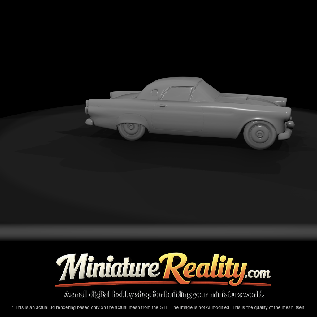 1955 Ford Thunderbird personal luxury coupe (1950s) — teal, whitewall tires, chrome trim