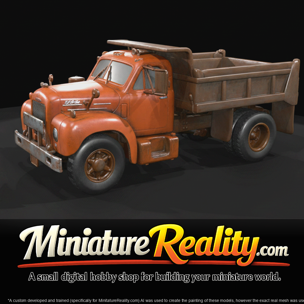 1955 Mack dump truck (1950s) — cab-over-engine, weathered and rusted working condition