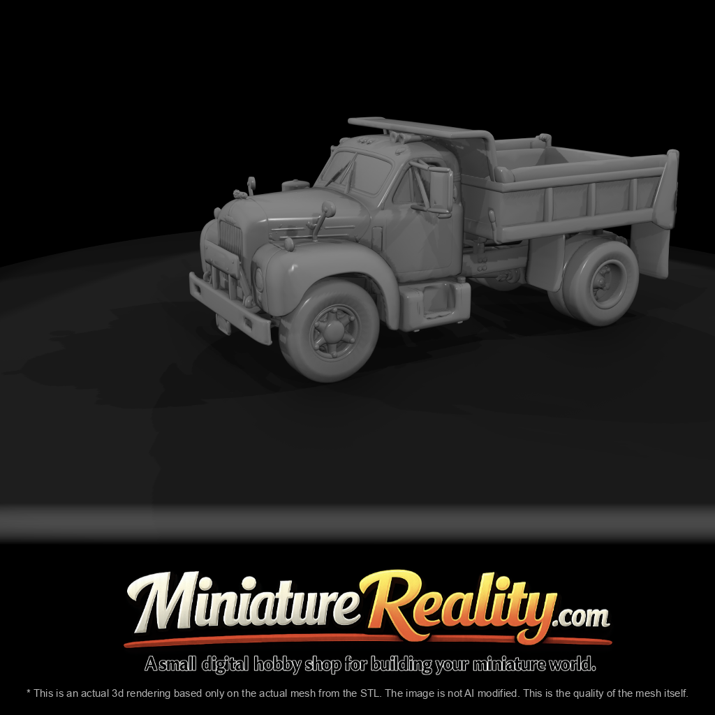 1955 Mack dump truck (1950s) — cab-over-engine, weathered and rusted working condition