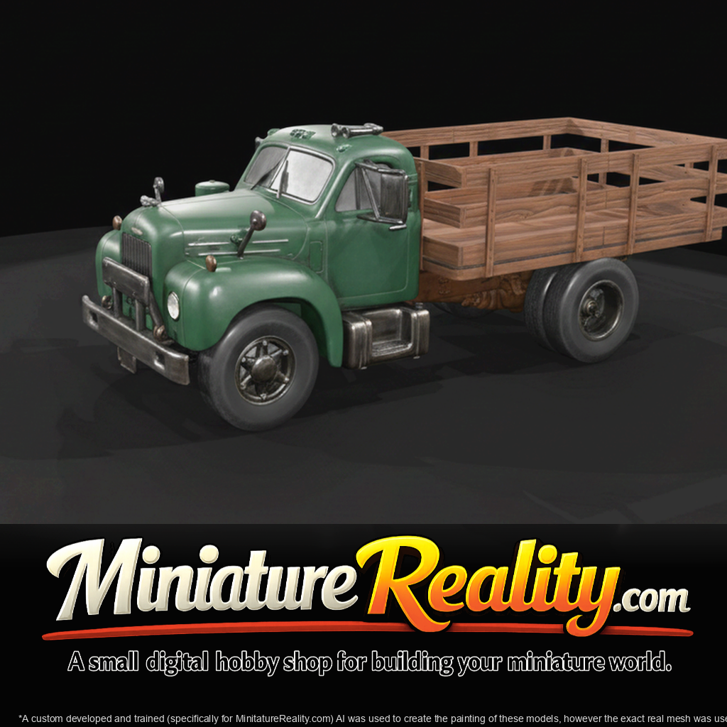 1955 Mack stake-side truck (1950s) — wooden stake bed, medium-duty American commercial