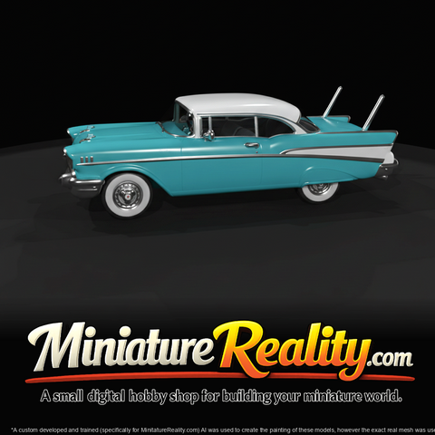 1957 Chevrolet Bel Air two-door coupe (1950s) — two-tone, whitewall tires, chrome