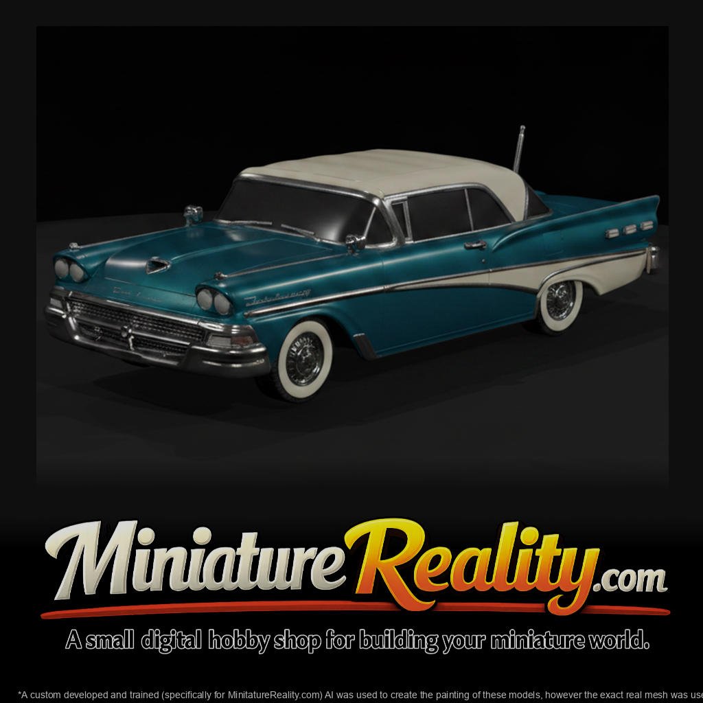 1958 Ford Fairlane 500 miniature, three-quarter view