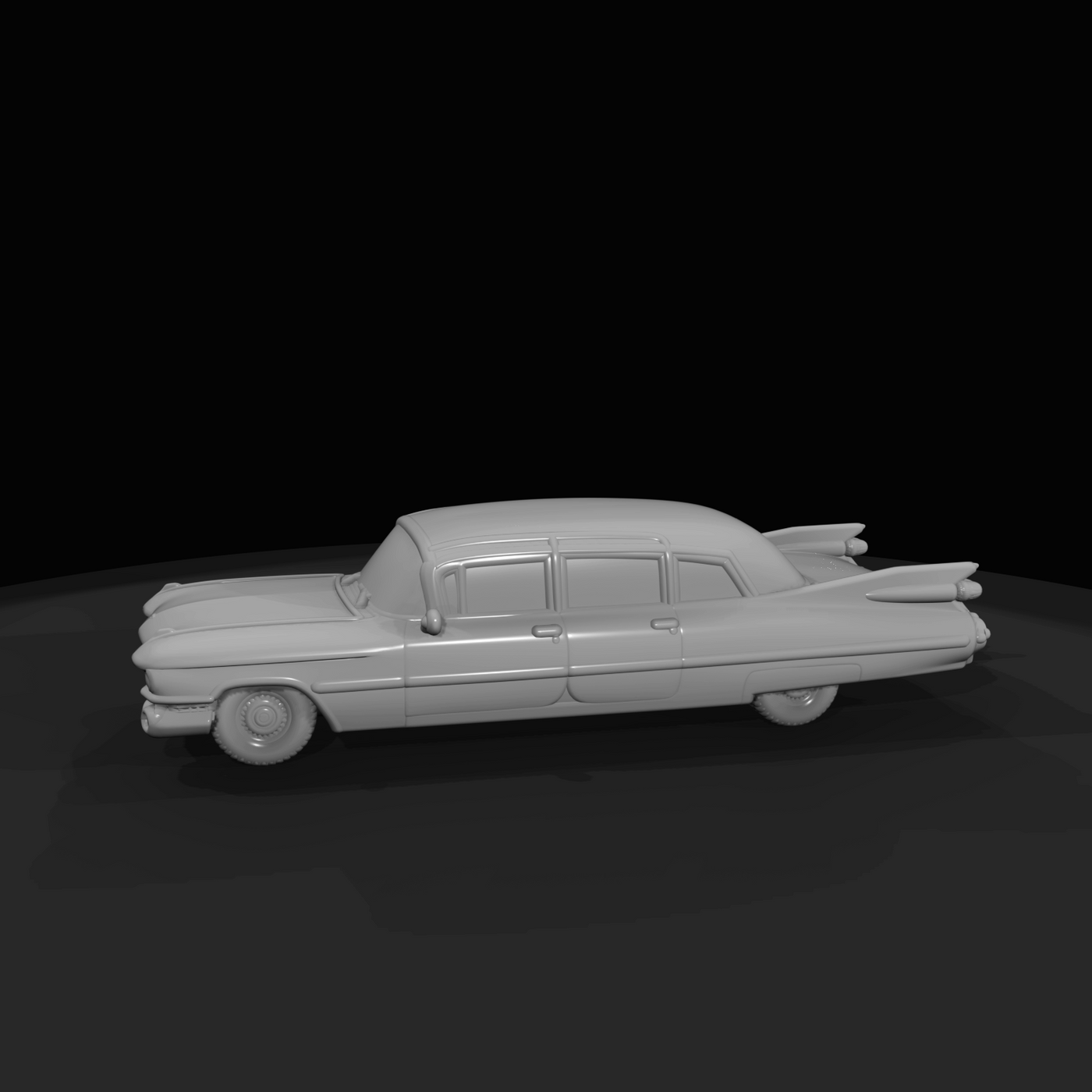 1959 Cadillac Fleetwood sedan (1950s) — pink, iconic tailfin era American luxury