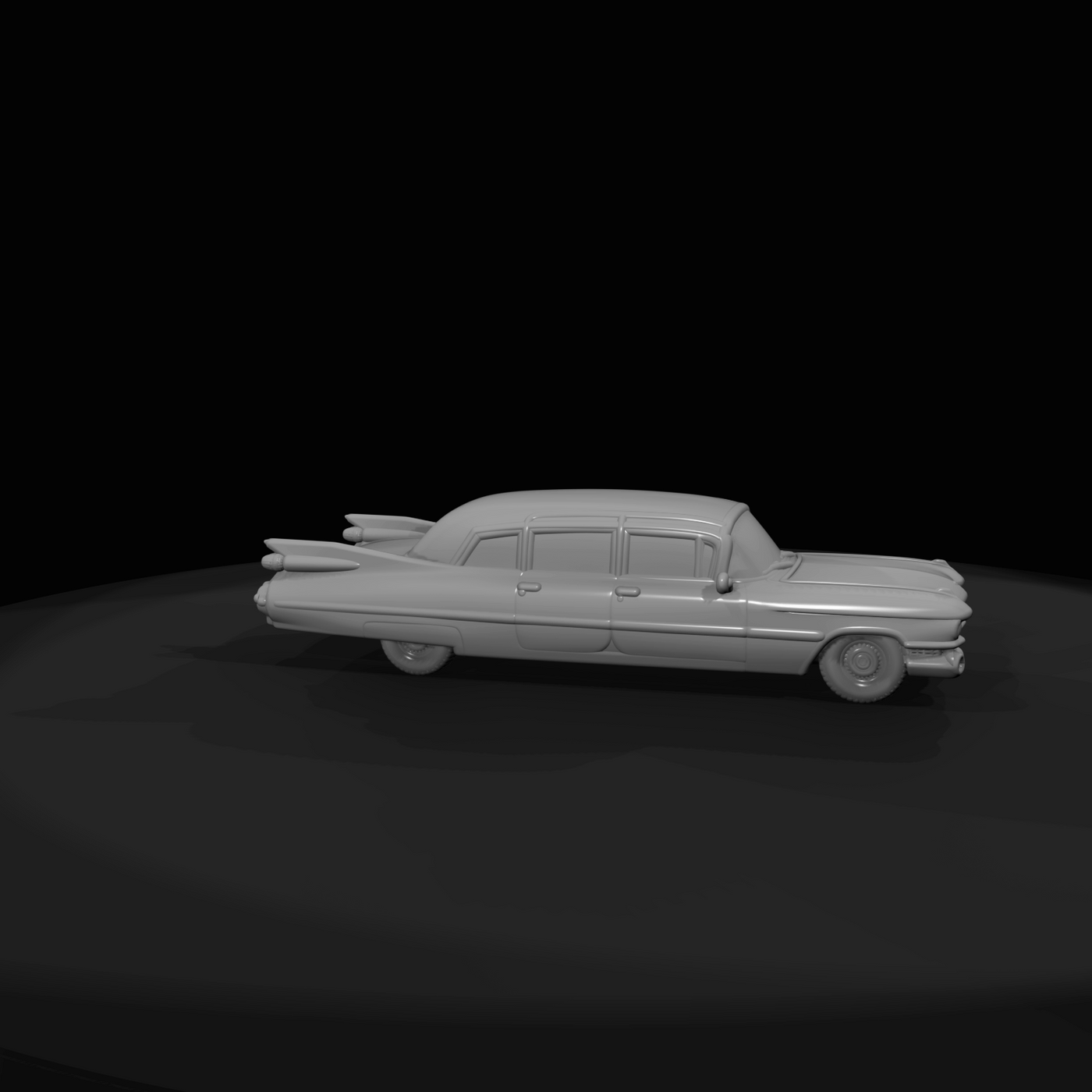 1959 Cadillac Fleetwood sedan (1950s) — pink, iconic tailfin era American luxury