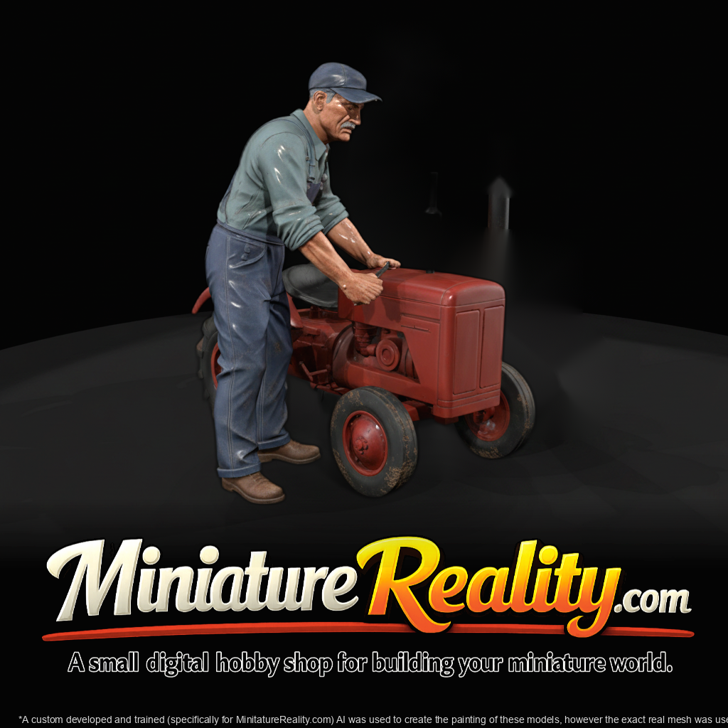 1960s Farm Mechanic — 3D Printable Miniature (Standing)