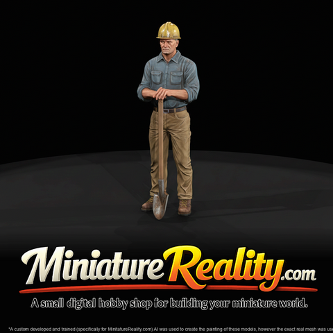 Construction Worker Figure (1960s) — 1960's Road Asphalt Spreader