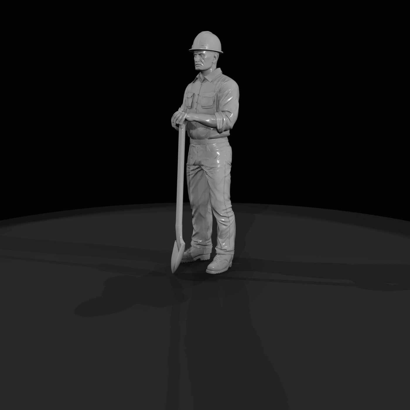 Construction Worker Figure (1960s) — 1960's Road Asphalt Spreader